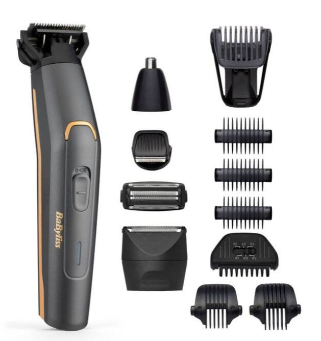 BaByliss Graphite Precision 12-in-1 Multi-Trimmer MT987E - Men's Grooming Kit