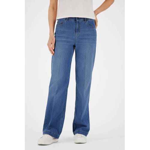 Gardeur High Waist Wide Leg Jeans Medium Blue Denim