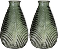 Bellatio Design Bloemenvaas - 2x - groen transparant glas - 14 x 23 cm