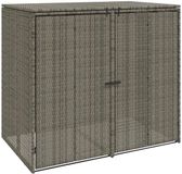 vidaXL - Afvalemmer - Doos - 2 stuks - Grijs - 130 x 80 x 115 cm - Polyetheen