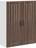 vidaXL - Wandkast - LUCCA - Bruin - eiken - 80 x 31 x 100 cm - Bewerkt hout