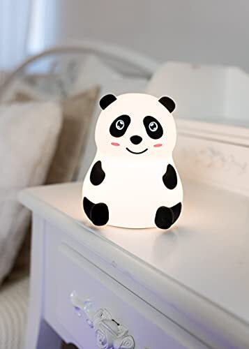 InnoGIO InnioGIO GIopanda, nachtlampje voor kinderen, motief: Panda, babylamp van zachte siliconen, 8 alternatieve kleuren, oplaadbaar door micro-USB-kabel, accessoires voor slaapkamer, slaaphulp