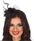 Fiestas Guirca Halloween diadeem/haarband - bloem en tak - zwart - one size - accessoires