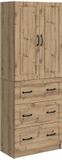 vidaXL Kast - Set - 2 st - 66 x 34,5 x 87 cm - Bewerkt hout - Artisanaal eiken