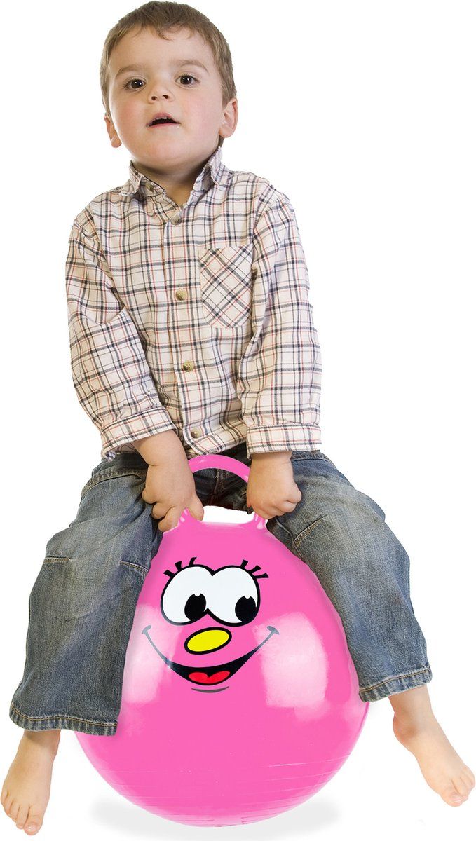 Relaxdays skippybal met smiley - roze