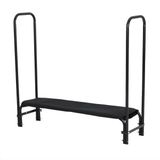 Étagère de stockage de bois 122 cm avec bâche – Stockage de bois métallique d'extérieur, résistant aux intempéries – Étagère à bois pour jardin, terrasse et garage