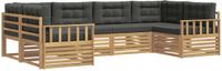 vidaXL Hoek loungeset 6-delig Wit en Antracietkleurig Acacia Hout