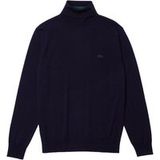 Lacoste Pull à col roulé coupe droite bleu marine, Uni