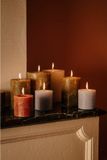 Spaas Rustieke Pillarkaars ± 35 branduren Rood - 8 Stuks