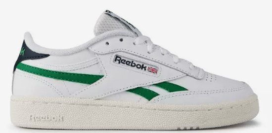 Reebok Kids Club C Revenge Sneakers - White/Collegiate Green - Size 36