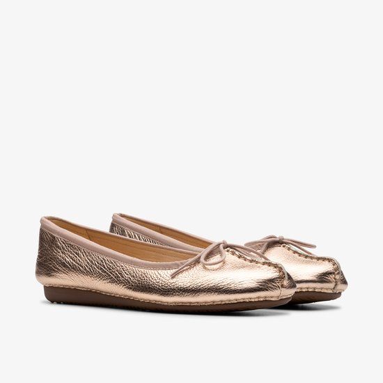 Clarks Shoes Freckle Ice Ballerina's Goud EU 39 Vrouw