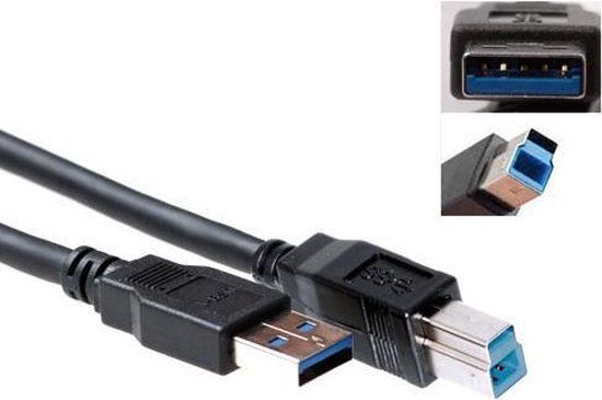 ACT USB 3.0 A Male to B Male Cable - 3m - Black - SB0003