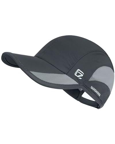 GADIEMKENSD Unstructured Quick Dry Sports Cap Outdoor Sun Protective Unisex, Improvement, Deep Gray, 56-60