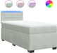 vidaXL Boxspring met matras fluweel lichtgrijs 80x200 cm