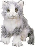 Merkloos Forster Stofftiere Pluche grijs/witte kat zittend 20 cm