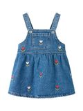 NAME IT Jurk 'NBFMALO' blauw denim / lichtgroen / knalrood / wit