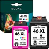 Evoke Inktcartridgeset HP 46 Zwart + Driekleur XL