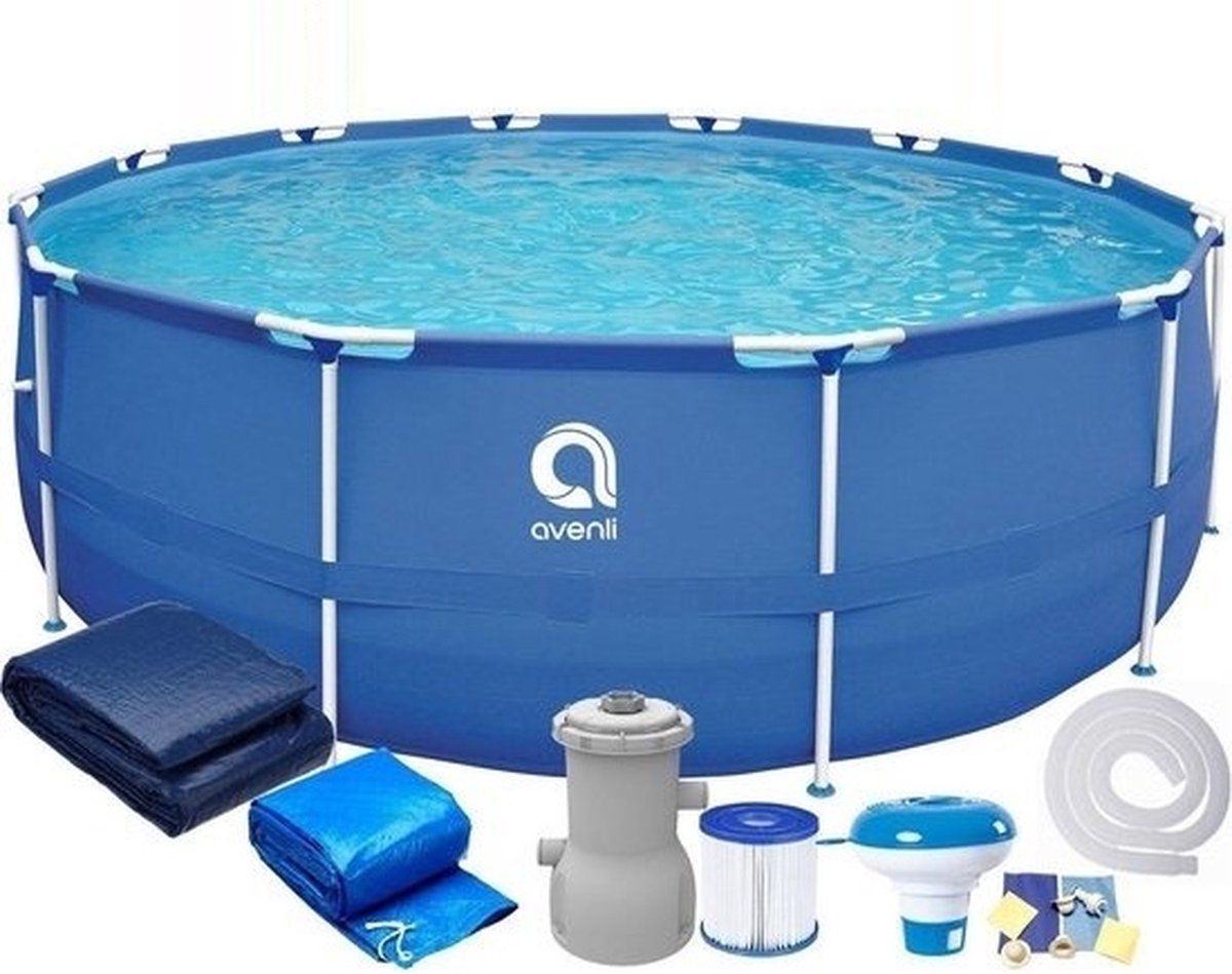 Viking Choice Opzetzwembad 366x76 cm met filterpomp - Rond - Blauw