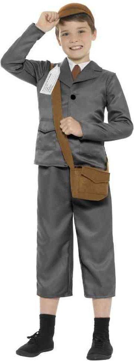 Smiffys Kinder Kostuum - WW2 Evacuee Boy Grijs - Kids tm 9 jaar