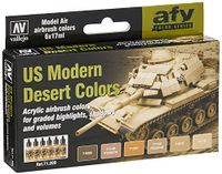 Vallejo Model Air Set - Us Modern Dessert Colors Set