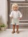 VERTBAUDET Feestelijke set met overhemd + korte broek voor baby saliegroen
