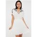 Esqualo Robe Crinkle Broderie Blanc cassé / Noir Taille : 36