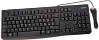 Logitech K120 Bedraad business toetsenbord voor Windows en Linux, USB-poort, stil typen, robuust, spatwaterdicht, toetsenbordstandaard, Italiaanse QWERTY-lay-out - zwart