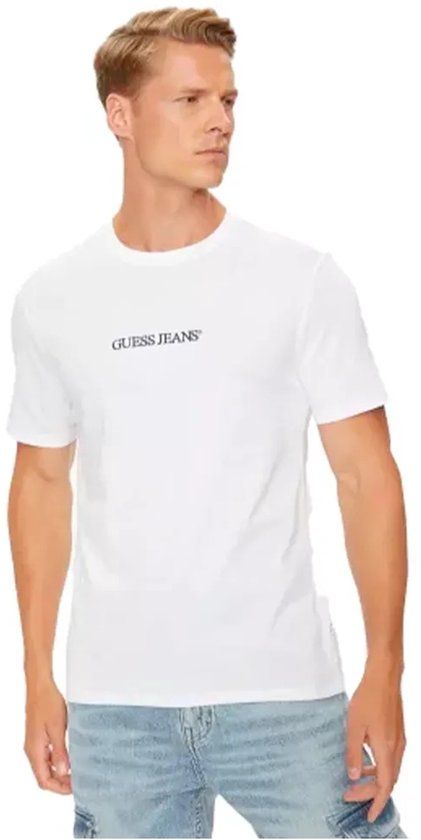 Guess Jeans Gj Cn Slim Logo Embro T-shirt Met Korte Mouwen Wit XL Man