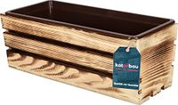 KOTARBAU® Houten Plantenbak - Bloembak Hout - met Kunststof Inzetstuk - Balkonbak - 40 x 18 x 15 cm - Rustiek - voor Terras - Balkon - Deko Planten