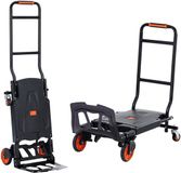 VEVOR 2-in-1 Steekwagen Opvouwbaar 136 Kg Laadvermogen Transportwagen Aluminiumlegering en Koolstofstaal
