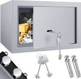 Kesser Kluis met sleutelslot - Mechanische Muurkluis - 30x20x20cm - Zilver