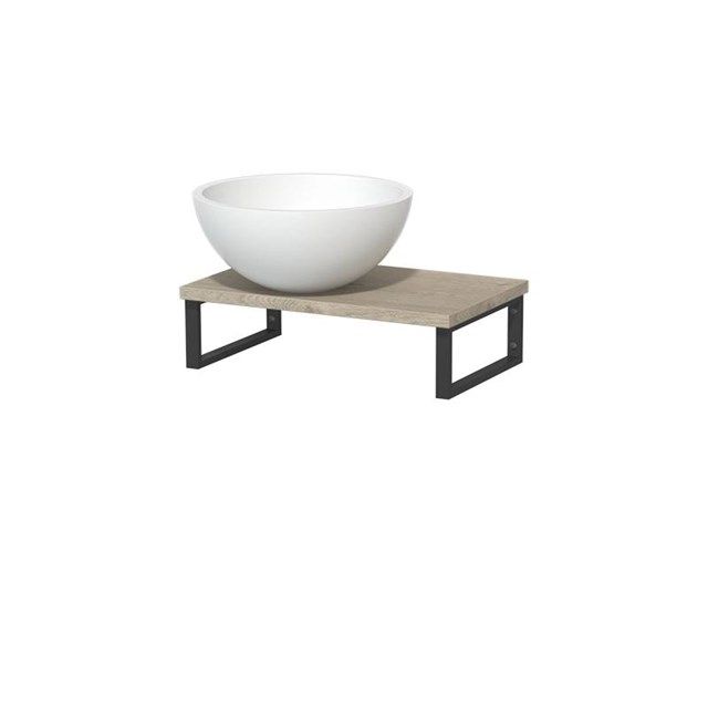 Maxaro Toiletmeubel Modulo Lichtgrijs Eiken 41 cm Zwart