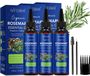 P-Beauty Lot de 3 huiles de romarin et huile de ricin pour croissance des cheveux et soins de la peau - 120 ml
