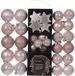 Decoris Kerstballen en Kerstornamenten - 40x - Kunststof - Lichtroze - Mix