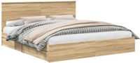 vidaXL Opbergbed met lade Sonoma Eik 180 x 200 cm Bewerkt hout