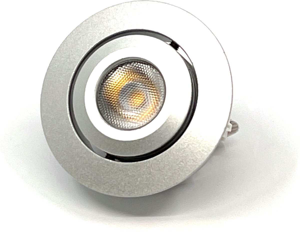 Top Quality For You TQ4U TQ4U LED inbouwspot - Ø 50 mm - Kantelbaar - 2.5W - 2800K - 700mA - Dimbaar - Grijs aluminium