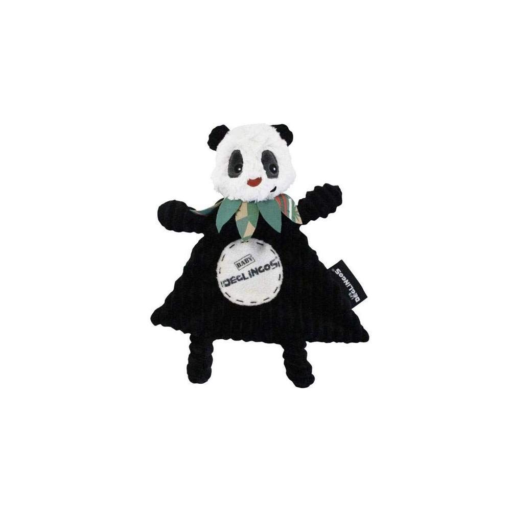 Les Deglingos Knuffeldoekje Panda Zwart/wit 27 Cm