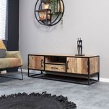 Meuble TV Sanne - Meuble TV bois de manguier - Meuble TV naturel 145 cm