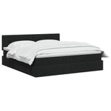vidaXL Bed met opbergruimte en matras, zwart, 140 x 190 cm, fluweel