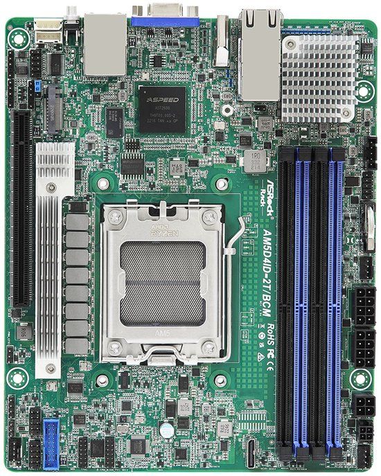 ASRock AM5D4ID-2T/BCM moederbord KNOLL3 X300 Socket AM5 mini ITX