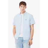 Lacoste regular casual overhemd met linnen lichtblauw