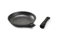 Pradel Excellence - PCUI001001 - Pan van premium gegoten aluminium Ø 20 cm - antiaanbaklaag in steenvorm - afneembare handgreep - alle vuur, inductie, oven, zwart