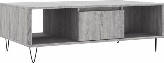 vidaXL Salontafel 104x60x35 cm bewerkt hout grijs sonoma