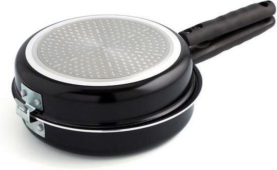 Quid Gastro Fun dubbele pan voor omelette, 28 cm, aluminium, bedrukt, zwart