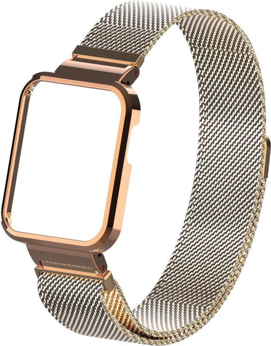 Strap-it Milanese band - rosé goud - Geschikt voor Xiaomi Mi Watch Lite