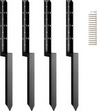 Vevor Reparatieset voor Hekpaalanker, 4 Stuks, Binnendiameter 51 x 51 mm, Zware Stalen Hekpaalsteunpalen, Ankergrondpen voor het Repareren van Kromme, Gebroken Houten Hekpalen