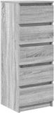 vidaXL Dressoir met laden, spaanplaat, grijs Sonoma, 37,5x35x99 cm