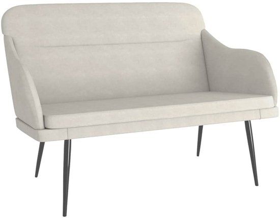 vidaXL Bankje Crème 110x76x80 cm Fluweel