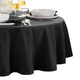 Elrene Home Fashions Continental effen textuur water-, vlek- en kreukbestendig tafelkleed, 152 x 213 cm ovaal, zwart