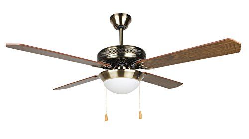 Orbegozo CP 20132 M Plafondventilator met licht, diameter 132 cm, 4 omkeerbare rotorbladen, 3 snelheden, 60 W, zwart